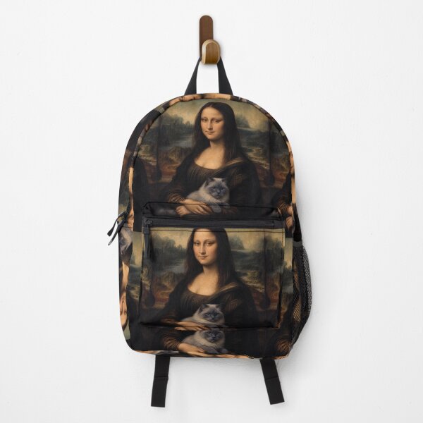 Item preview, Mona Lisa and Ragdoll Cat Painting - Funny Renaissance Parody Painting designed and sold by merchxwear.
