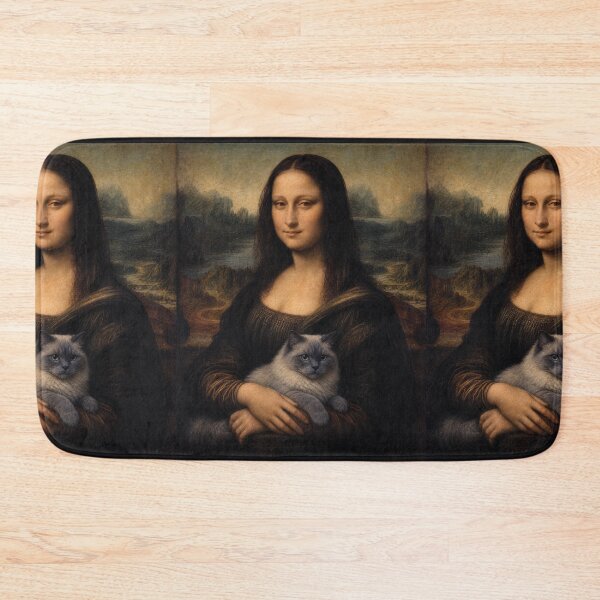 Item preview, Mona Lisa and Ragdoll Cat Painting - Funny Renaissance Parody Painting designed and sold by merchxwear.
