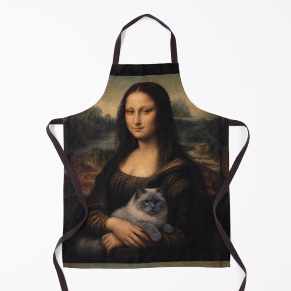 Item preview, Mona Lisa and Ragdoll Cat Painting - Funny Renaissance Parody Painting designed and sold by merchxwear.