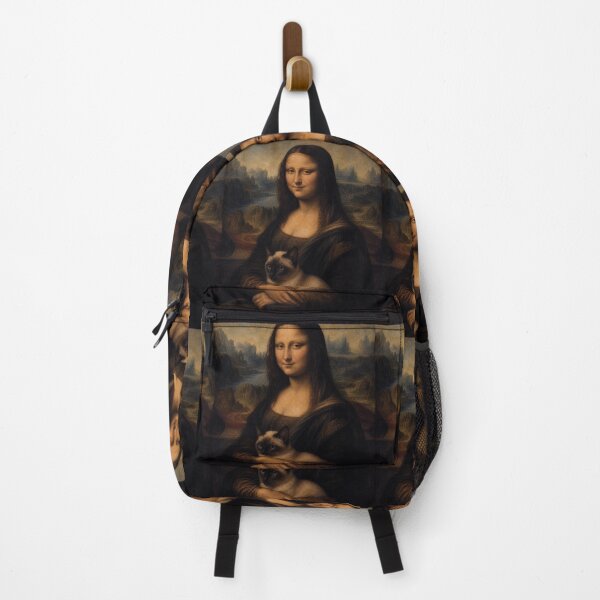 Item preview, Mona Lisa and Siamese Cat Painting - Funny Renaissance Parody Painting designed and sold by merchxwear.