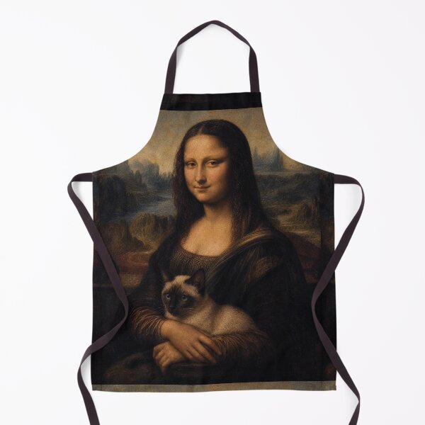 Item preview, Mona Lisa and Siamese Cat Painting - Funny Renaissance Parody Painting designed and sold by merchxwear.
