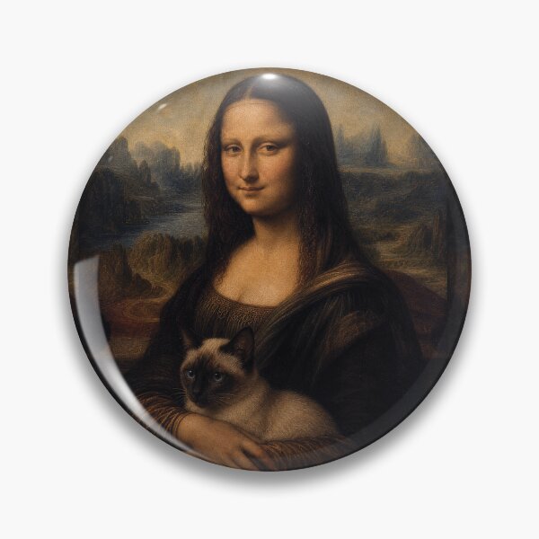 Item preview, Mona Lisa and Siamese Cat Painting - Funny Renaissance Parody Painting designed and sold by merchxwear.