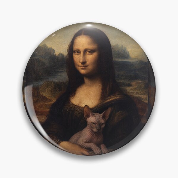 Item preview, Mona Lisa and Sphynx Cat Painting - Funny Renaissance Parody Painting designed and sold by merchxwear.