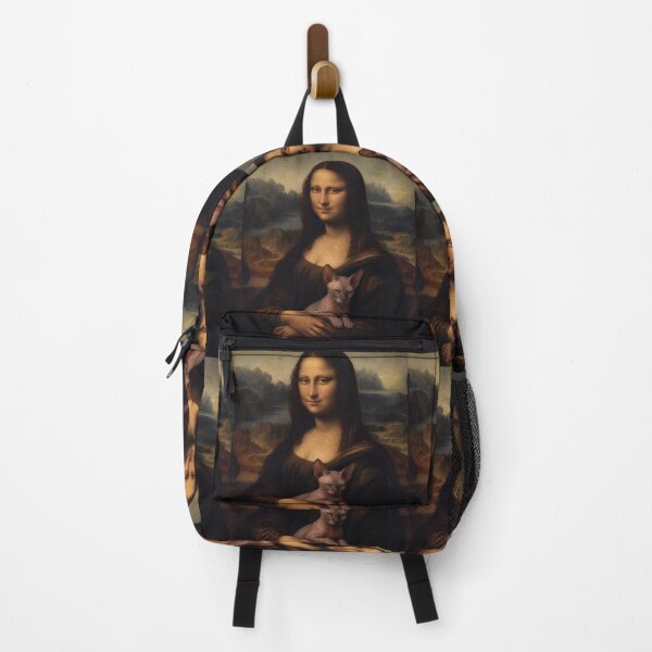 Item preview, Mona Lisa and Sphynx Cat Painting - Funny Renaissance Parody Painting designed and sold by merchxwear.