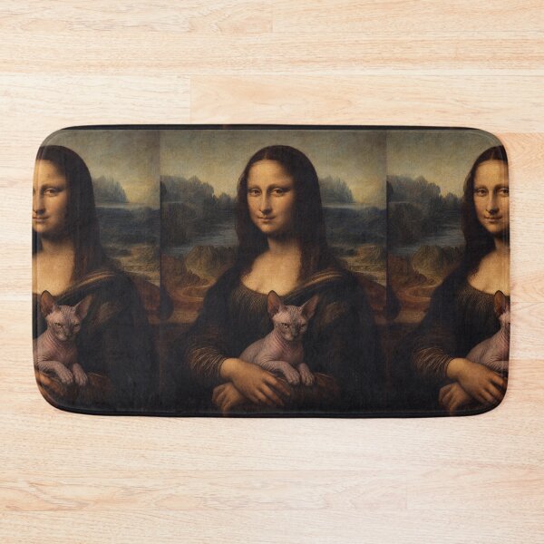Item preview, Mona Lisa and Sphynx Cat Painting - Funny Renaissance Parody Painting designed and sold by merchxwear.