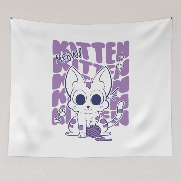 Item preview, Cute Cat - Purple designed and sold by New Worlds.