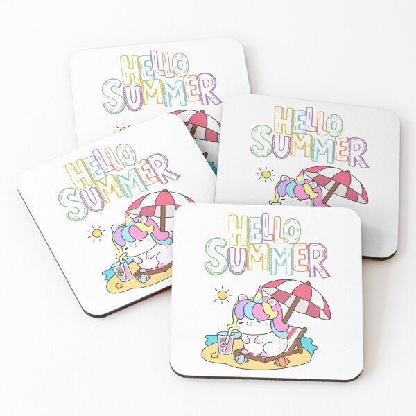 Item preview, Hello Summer Unicorn Beach Drink T-Shirt designed and sold by FestivityFinds.