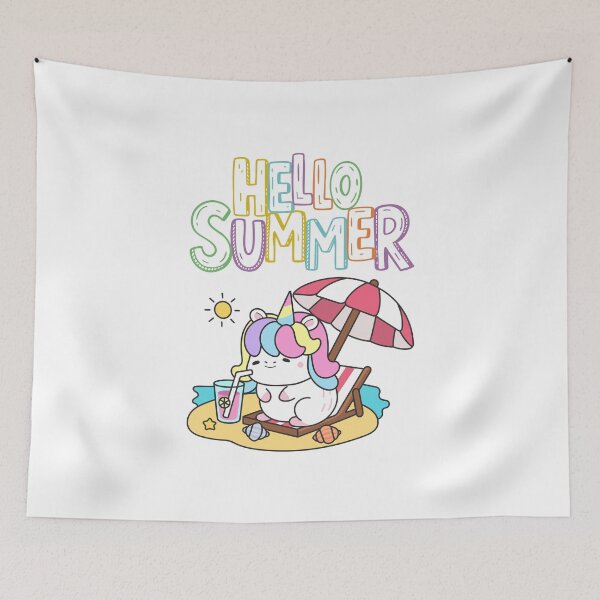Item preview, Hello Summer Unicorn Beach Drink T-Shirt designed and sold by FestivityFinds.