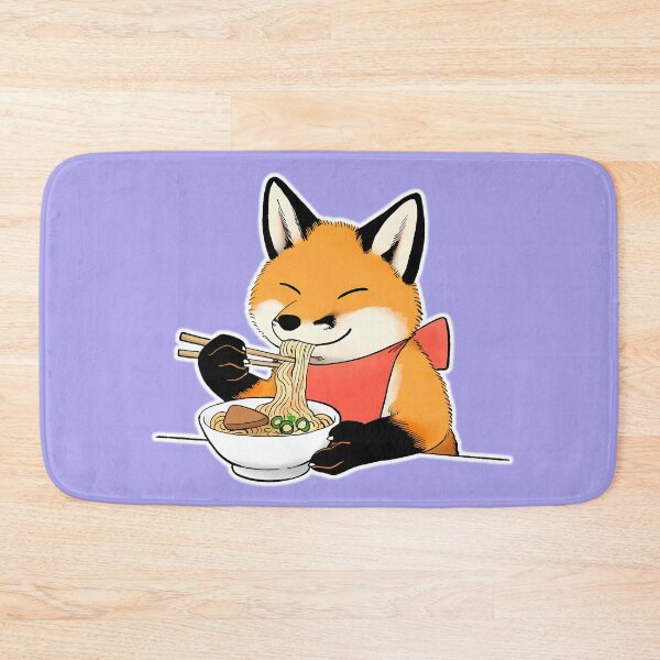 Item preview, Kitsune Udon - Cute fox eating udon noodles designed and sold by Hungry-Fox.