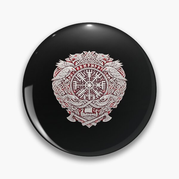 Item preview, Viking Raven Crest with Vegvísir Rune Shield and Celtic Knotwork designed and sold by optimusprime39.