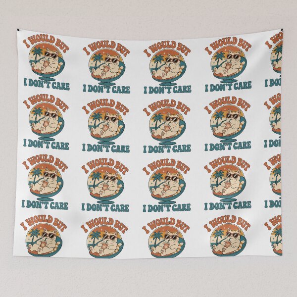 Item preview, Funny Retro Cat  Would But  Don't Care designed and sold by IvoryArtDesign.