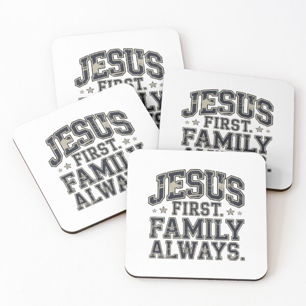 Item preview, Jesus First Family Always Christian Family Faith Vintage Design designed and sold by HahaHandlesHub.