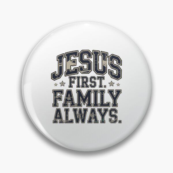 Item preview, Jesus First Family Always Christian Family Faith Vintage Design designed and sold by HahaHandlesHub.