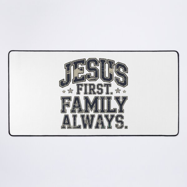 Item preview, Jesus First Family Always Christian Family Faith Vintage Design designed and sold by HahaHandlesHub.
