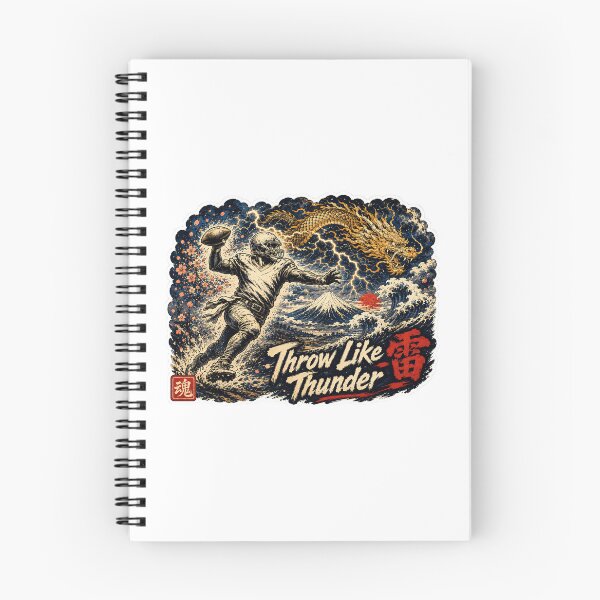 Item preview, Throw Like Thunder – Japanese Ukiyo-e Football QB Dragon Sticker designed and sold by Locker39.