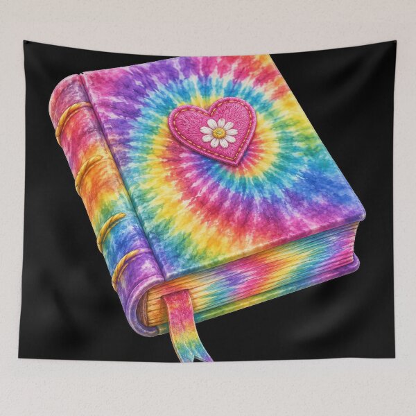 Item preview, Rainbow Tie-Dye Heart Journal designed and sold by jgvisualarts.