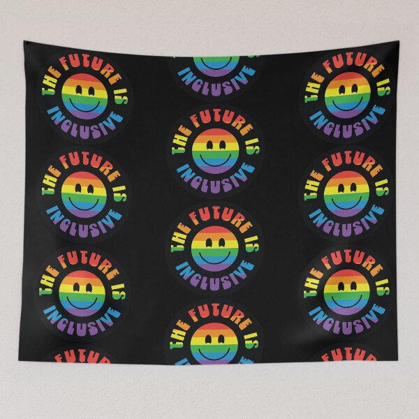 Item preview, The Future Is Inclusive Pride Month rainbow LGBTQIA colorful rainbow circle text design designed and sold by Jdawnink.