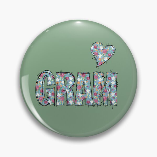 Item preview, Gram Grandma Floral Stitch Pattern with green background  designed and sold by missmann.