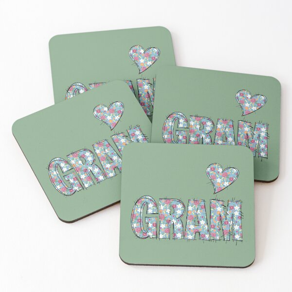 Item preview, Gram Grandma Floral Stitch Pattern with green background  designed and sold by missmann.