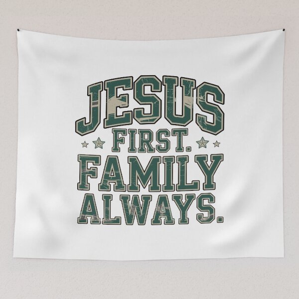 Item preview, Jesus First Always Christian Faith Retro Vintage Religious Design designed and sold by HahaHandlesHub.