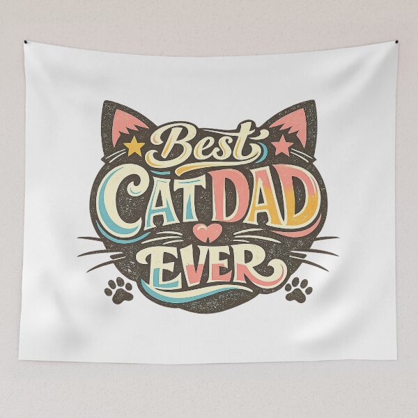 Item preview, Best Cat Dad Ever, Retro Vintage Style designed and sold by graphic-genie.