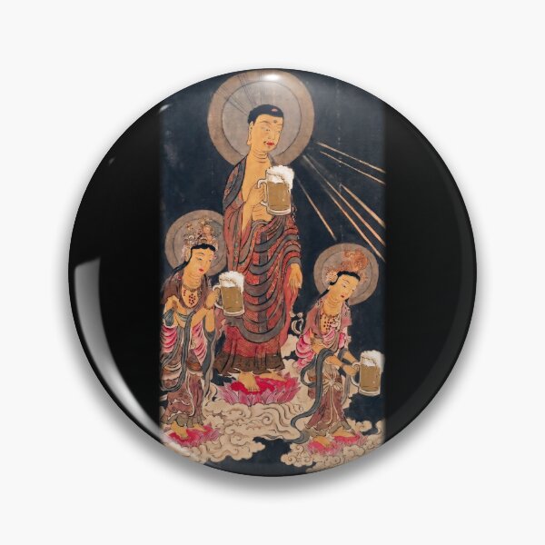 Item preview, Funny Ukiyo-e Buddha Drinking Beer Graphic designed and sold by Tokyo Hebereke Market.