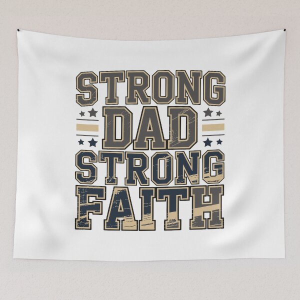 Item preview, Strong Dad Strong Faith Christian Fathers Day Vintage Dad Design designed and sold by HahaHandlesHub.
