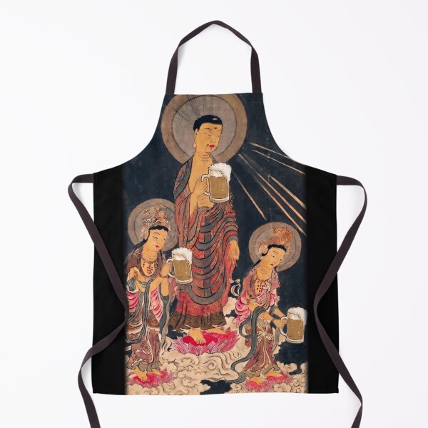Item preview, Funny Ukiyo-e Buddha Drinking Beer Graphic designed and sold by Tokyo Hebereke Market.