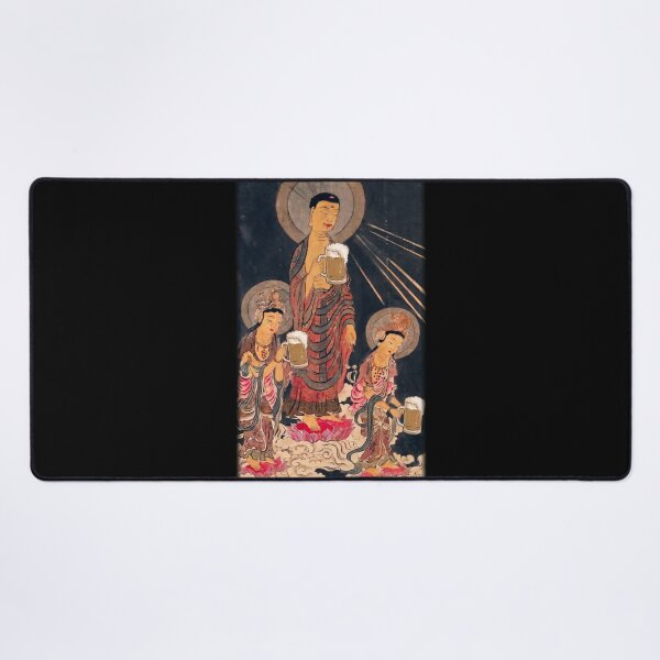 Item preview, Funny Ukiyo-e Buddha Drinking Beer Graphic designed and sold by Tokyo Hebereke Market.