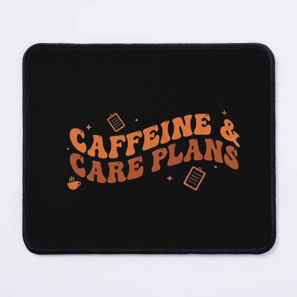 Item preview, Caffeine and Care Plans retro 70s funny nurse coffee gift designed and sold by language-des.