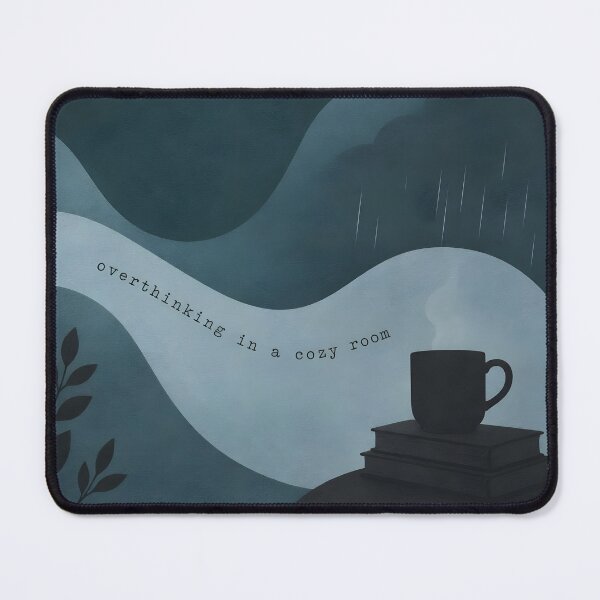 Item preview, Still Water Teal Overthinking in a Cozy Room Lofi Rain designed and sold by Glitchart66.
