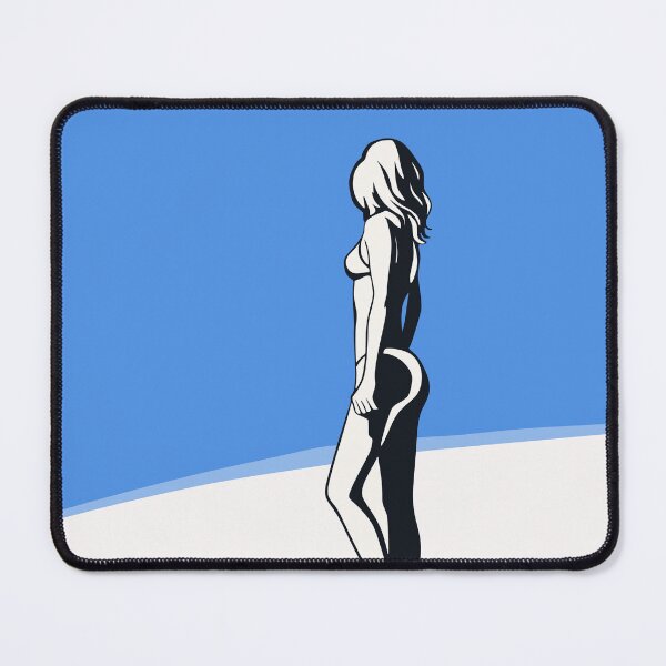 Item preview, Minimalist Woman Walking near the Water, Blue Pallete Art designed and sold by Studio pod Burom.