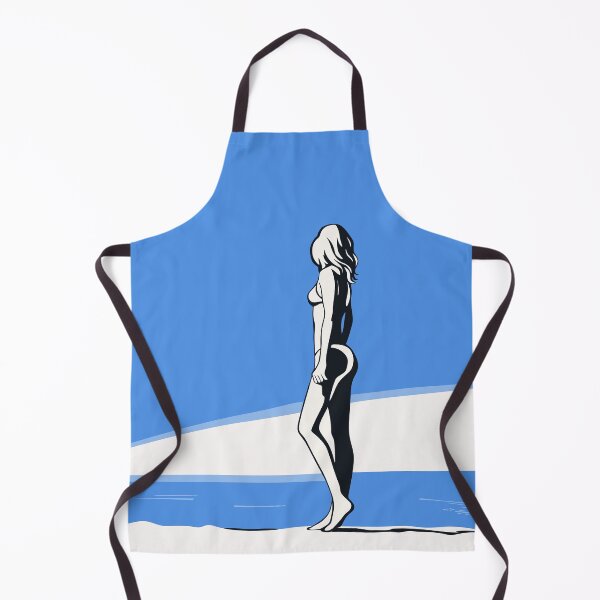 Item preview, Minimalist Woman Walking near the Water, Blue Pallete Art designed and sold by Studio pod Burom.