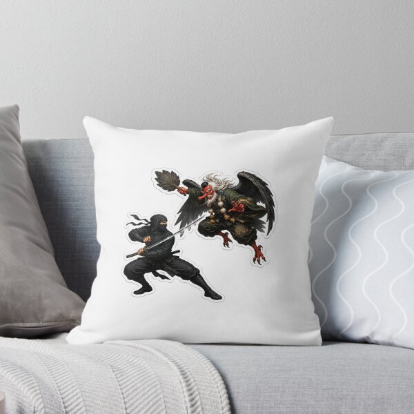 Item preview, Ninja vs Tengu Japanese Mythology Battle Sticker Art Ukiyo-e Style Warrior designed and sold by Aguri-tei.