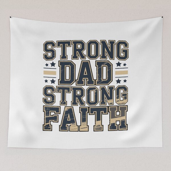 Item preview, Strong Dad Strong Faith Christian Father Vintage Fathers Day Design designed and sold by HahaHandlesHub.