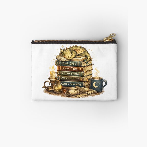 Item preview, Book Dragon's Reading List | Cozy Fantasy Dragon Sleeping on Books | Book Lover Gift designed and sold by MrDev.