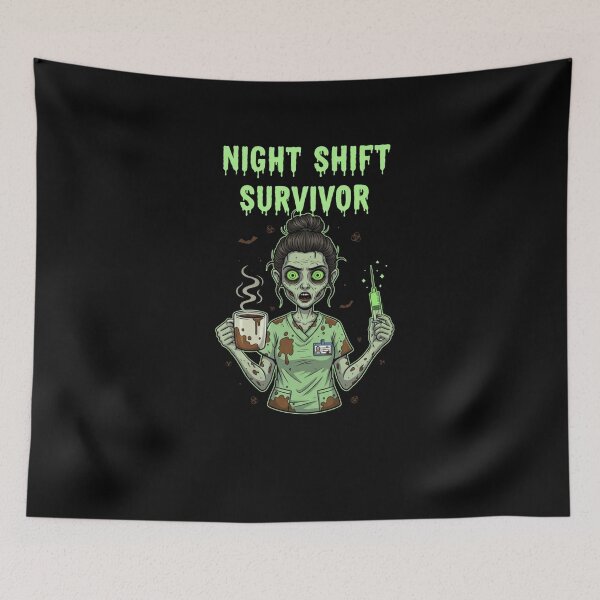 Item preview, Night Shift Survivor funny zombie nurse dark humor gift designed and sold by language-des.