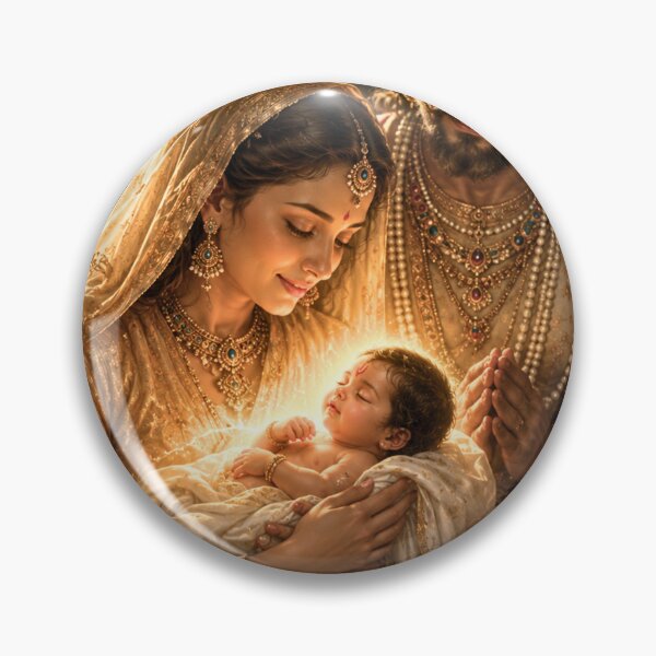 Artikelvorschau, Ram Navami Wandbild – Göttliche Geburt von Lord Ram in Ayodhya | Hinduistischer Leinwanddruck & Spirituelle Wohndekoration entworfen und verkauft von Homyar.