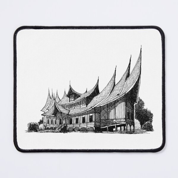 Item preview, Traditional house called Istana Pagaruyuang sketch  designed and sold by midsketcher.