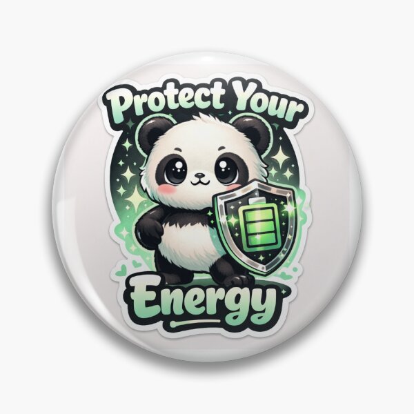 Item preview, Panda Energy Sticker Kawaii Self Care Aesthetic for Mental Wellness & Positive Boundaries designed and sold by CutePrintCorner.