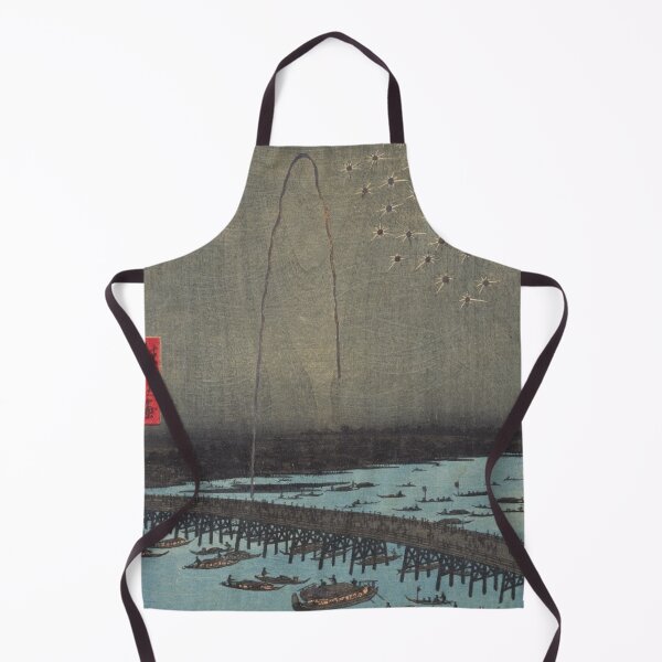 Item preview, Vintage Japanese Fireworks over Ryogoku Bridge by Hiroshige) designed and sold by vekotpu.