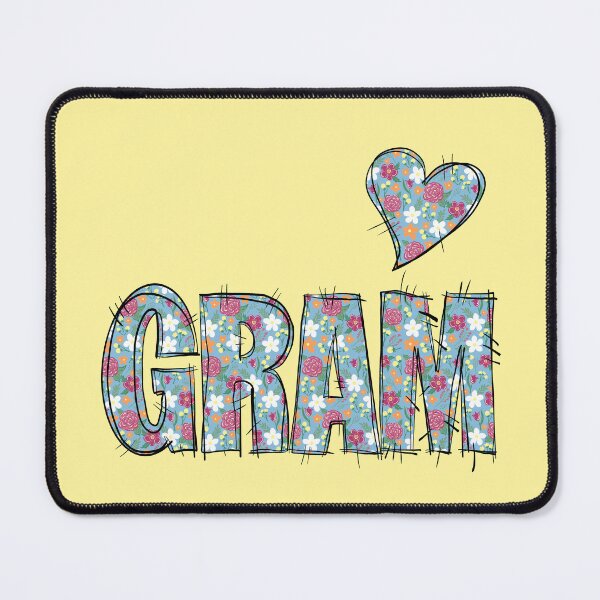 Item preview, Gram Grandma Floral Stitch Pattern with yellow background  designed and sold by missmann.