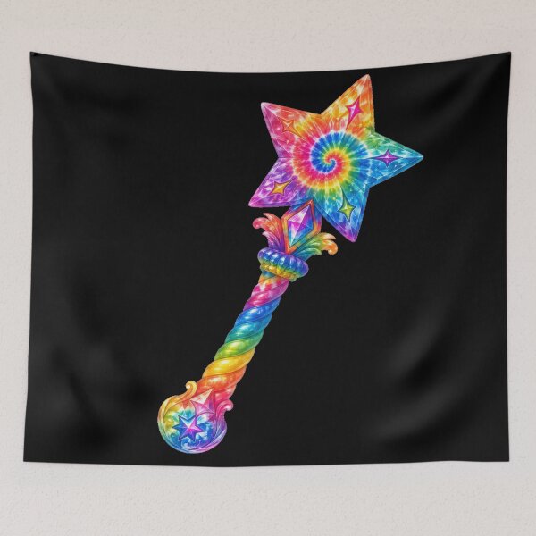 Item preview, Rainbow Tie-Dye Magic Star Wand designed and sold by jgvisualarts.
