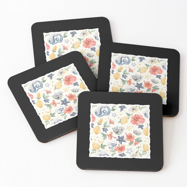 Item preview, Pastel Lemon Hibiscus Floral Pattern Sticker designed and sold by FestivityFinds.