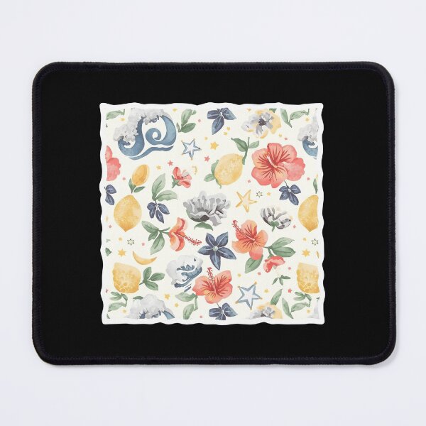 Item preview, Pastel Lemon Hibiscus Floral Pattern Sticker designed and sold by FestivityFinds.