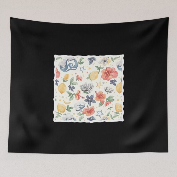 Item preview, Pastel Lemon Hibiscus Floral Pattern Sticker designed and sold by FestivityFinds.