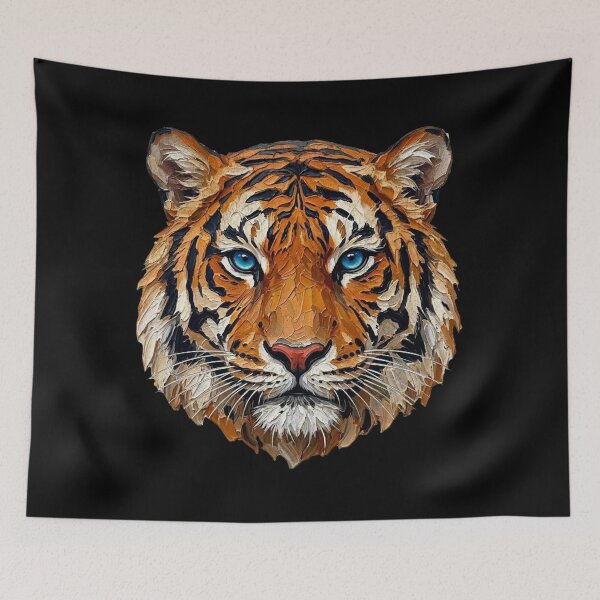Item preview, Tiger Portrait Impasto Oil Painting Art designed and sold by EvrmoodCo.