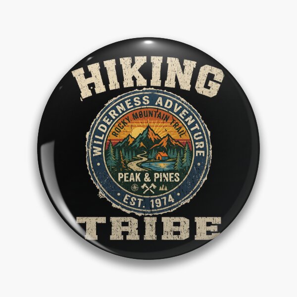 Item preview, Hiking Wilderness Adventure Tribe Graphic | Rocky Mountain Trail Badge Design designed and sold by Jt41.