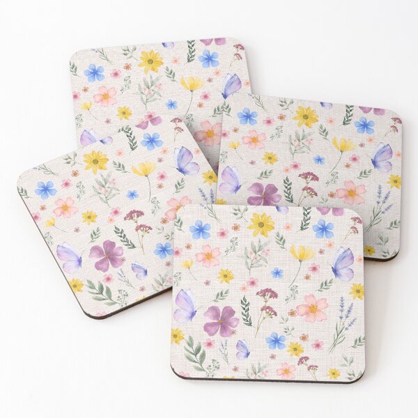 Item preview, Retro botanical wildflowers décor, neutral colors floral design designed and sold by ArtClipNest.