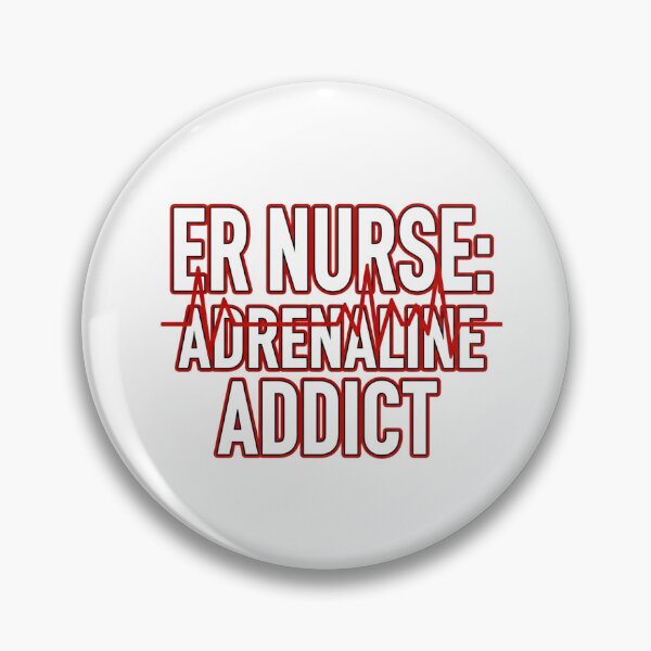 Item preview, ER Nurse Adrenaline Addict EKG bold emergency room gift designed and sold by language-des.